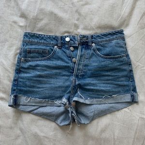 High waisted denim shorts